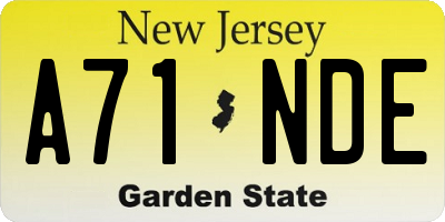 NJ license plate A71NDE