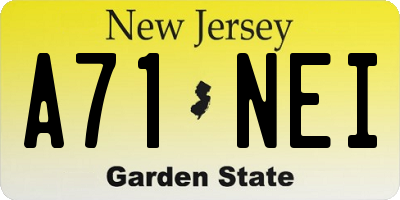 NJ license plate A71NEI