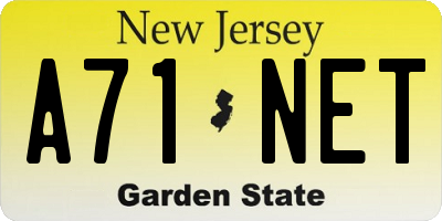 NJ license plate A71NET