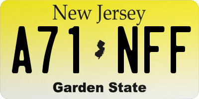 NJ license plate A71NFF