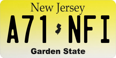 NJ license plate A71NFI