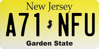 NJ license plate A71NFU