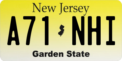 NJ license plate A71NHI