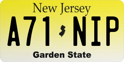 NJ license plate A71NIP
