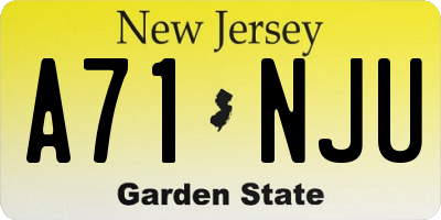 NJ license plate A71NJU