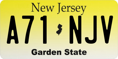 NJ license plate A71NJV