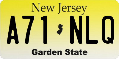 NJ license plate A71NLQ