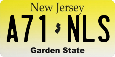 NJ license plate A71NLS