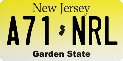 NJ license plate A71NRL