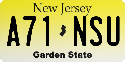 NJ license plate A71NSU