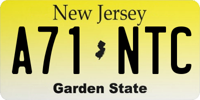 NJ license plate A71NTC