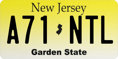 NJ license plate A71NTL