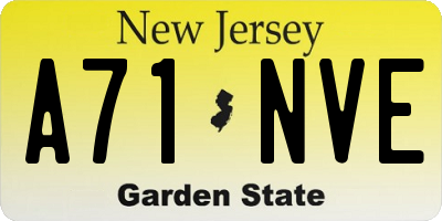 NJ license plate A71NVE