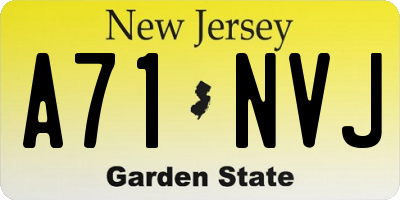 NJ license plate A71NVJ