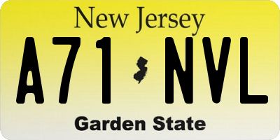 NJ license plate A71NVL