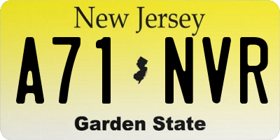 NJ license plate A71NVR