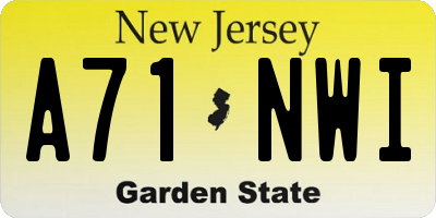 NJ license plate A71NWI
