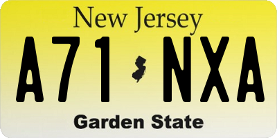 NJ license plate A71NXA