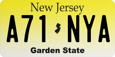 NJ license plate A71NYA