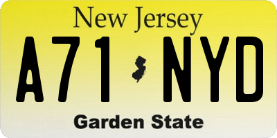 NJ license plate A71NYD