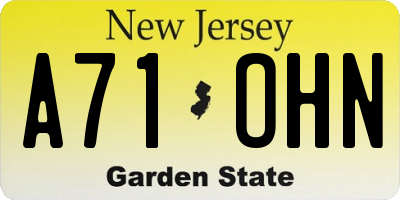 NJ license plate A71OHN
