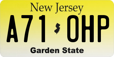 NJ license plate A71OHP