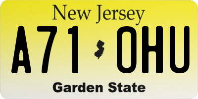 NJ license plate A71OHU
