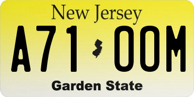 NJ license plate A71OOM
