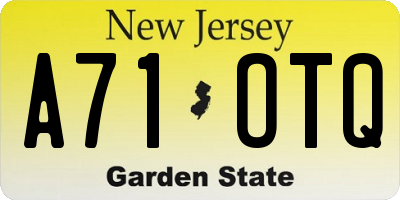 NJ license plate A71OTQ