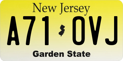 NJ license plate A71OVJ