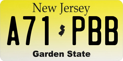 NJ license plate A71PBB