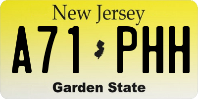 NJ license plate A71PHH