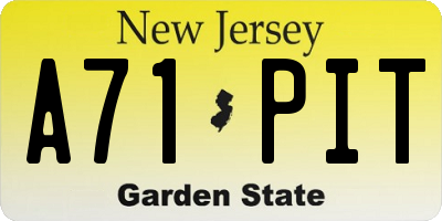 NJ license plate A71PIT
