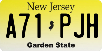 NJ license plate A71PJH