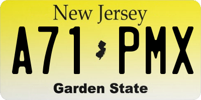 NJ license plate A71PMX