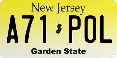 NJ license plate A71POL