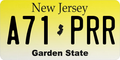 NJ license plate A71PRR