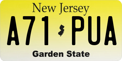 NJ license plate A71PUA