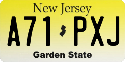 NJ license plate A71PXJ