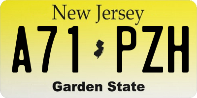 NJ license plate A71PZH