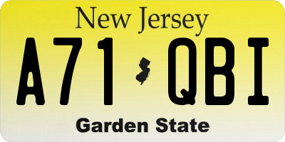 NJ license plate A71QBI