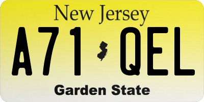NJ license plate A71QEL
