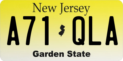 NJ license plate A71QLA