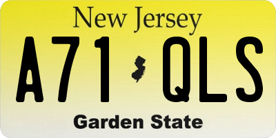 NJ license plate A71QLS
