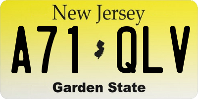 NJ license plate A71QLV
