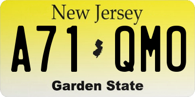 NJ license plate A71QMO