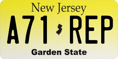 NJ license plate A71REP