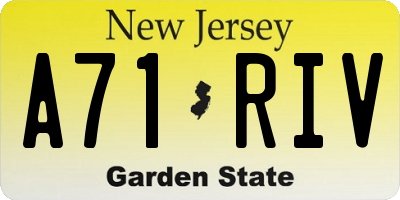 NJ license plate A71RIV