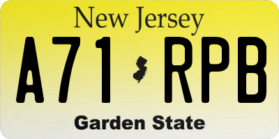 NJ license plate A71RPB