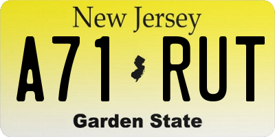 NJ license plate A71RUT